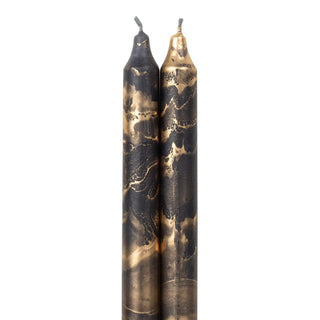 Northern Lights - 12" Decorative Taper Candles - 2pk (Graphite w/ Gold) - Boutique Bella BellaTaper Candles