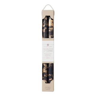 Northern Lights - 12" Decorative Taper Candles - 2pk (Graphite w/ Gold) - Boutique Bella BellaTaper Candles