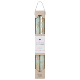 Northern Lights - 12" Decorative Taper Candles - 2pk (Pistachio w/ Gold) - Boutique Bella BellaTaper Candles