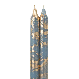 Northern Lights - 12" Decorative Taper Candles - 2pk (Prairie Blue w/ Gold) - Boutique Bella BellaTaper Candles