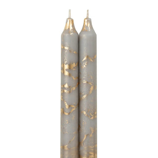 Northern Lights - 12" Decorative Taper Candles - 2pk (Stone w/ Gold) - Boutique Bella BellaTaper Candles