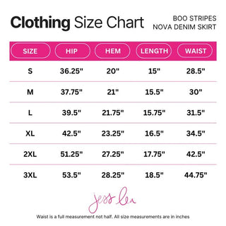 Nova Denim Skirt - Boo Stripes - Boutique Bella BellaSkirt