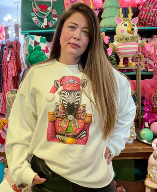 Nutcracker Couture Zebra Bling Fleece - Boutique Bella BellaSweatshirt