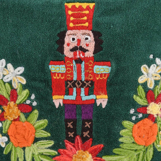Nutcracker Noel Embroidered Pouch 6" x 8" - Boutique Bella BellaMakeup Bag