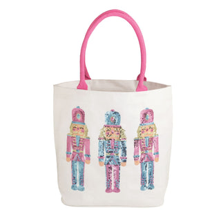 Nutcracker Pink Holiday Sparkle Tote - Boutique Bella BellaChristmas Tote
