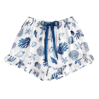 Ocean Blue Shells Pajama Short Set - Boutique Bella Bellapajama set