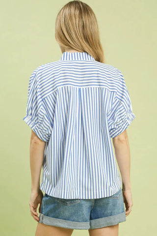 Ocean Breeze Lace Trim Top - Boutique Bella Bellablouse