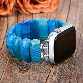 Ocean Essence Agate Stretch Apple Watch Strap - Boutique Bella BellaApple Watch Band