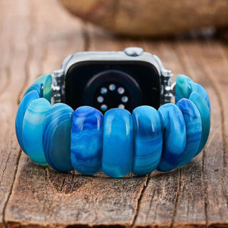 Ocean Essence Agate Stretch Apple Watch Strap - Boutique Bella BellaApple Watch Band