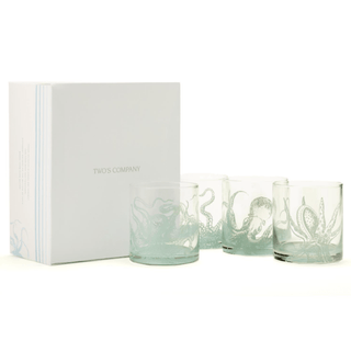 Ocean Water Set of 4 Octopus 16oz Glasses - Boutique Bella Belladrinkware
