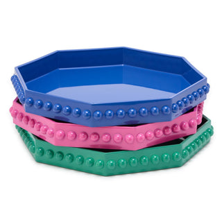 Octagonal Decorative Lacquered Tray with Hobnail Edge - Boutique Bella Bellatray