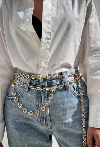 Odessa Chain Belt Two Tone - Double Clasp - Boutique Bella BellaBelt