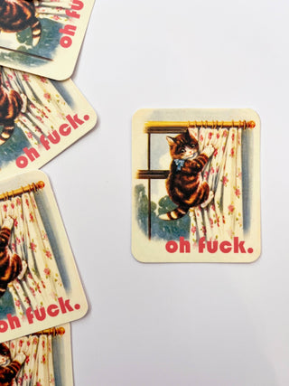 Oh Fuck Kitty Sticker - Funny Cat Decal - Boutique Bella BellaStickers