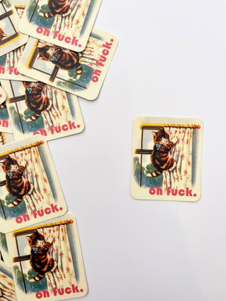 Oh Fuck Kitty Sticker - Funny Cat Decal - Boutique Bella BellaStickers