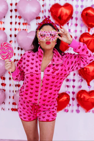 Oh My Hearts Velour Short Set - Boutique Bella BellaSets