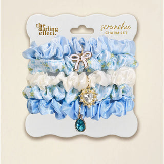Oh So Fancy Blue Scrunchie Charm Set - Boutique Bella Bellahair scrunchie