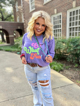 Oh What Fun Glitter Oversized Sweatshirt - Boutique Bella Bellasweatshirt