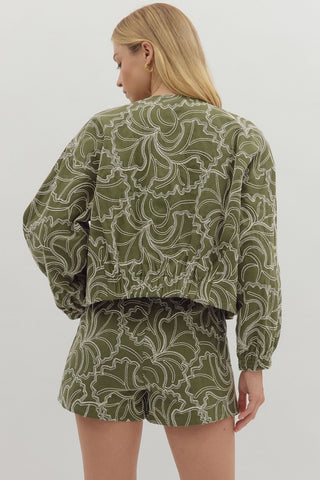 Olive Bloom Jacket - Boutique Bella BellaJacket