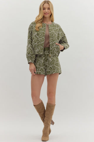 Olive Bloom Jacket - Boutique Bella BellaJacket