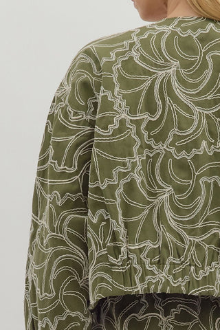Olive Bloom Jacket - Boutique Bella BellaJacket