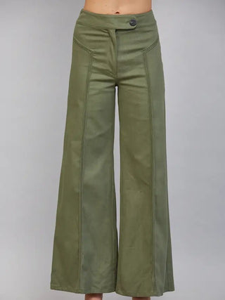 Olive Muse High-Waist Flares - Boutique Bella BellaPants