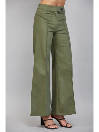 Olive Muse High-Waist Flares - Boutique Bella BellaPants