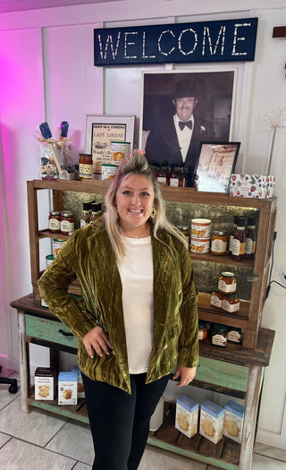 Olive Velvet Blazer - Boutique Bella BellaBlazers