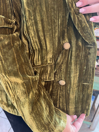 Olive Velvet Blazer - Boutique Bella BellaBlazers
