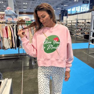 Olive You So Much Crop Sweatshirt - Boutique Bella BellaSweatshirt