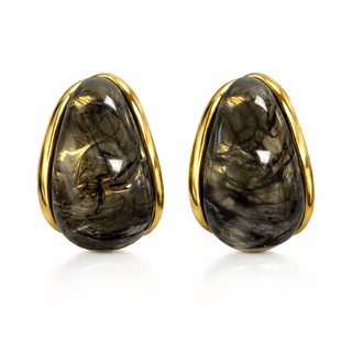 Olivia Black Resin Hoops - Boutique Bella BellaEarring