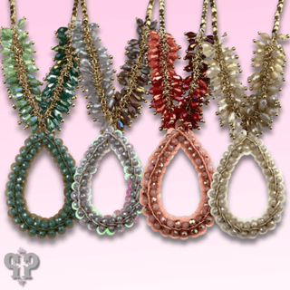 Ombre cluster bead necklace with teardrop pendant - Boutique Bella BellaNecklaces