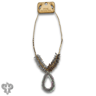 Ombre cluster bead necklace with teardrop pendant - Boutique Bella BellaNecklaces