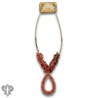Ombre cluster bead necklace with teardrop pendant - Boutique Bella BellaNecklaces
