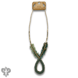 Ombre cluster bead necklace with teardrop pendant - Boutique Bella BellaNecklaces