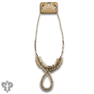Ombre cluster bead necklace with teardrop pendant - Boutique Bella BellaNecklaces