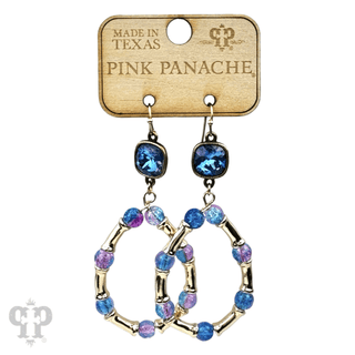 Ombre crackle bead teardrop earring, Austrian crystal - LC - Boutique Bella BellaEarrings