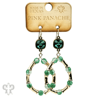 Ombre crackle bead teardrop earring, Austrian crystal - LC - Boutique Bella BellaEarrings