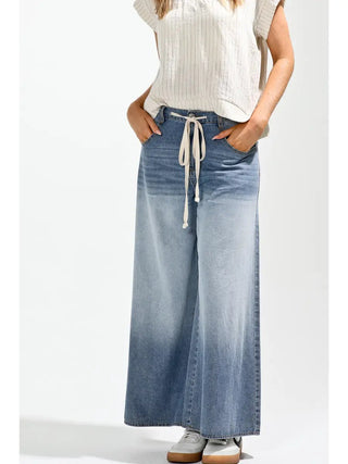 Ombre Dyed Wide Denim Pants - Boutique Bella BellaJeans