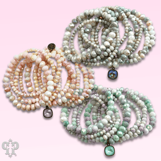 Ombre faceted bead bracelet with Austrian crystal - Boutique Bella BellaBracelets