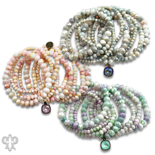 Ombre faceted bead bracelet with Austrian crystal - Boutique Bella BellaBracelets