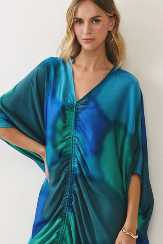 Ombre Satin Dream Dress - Green - Boutique Bella BellaDress