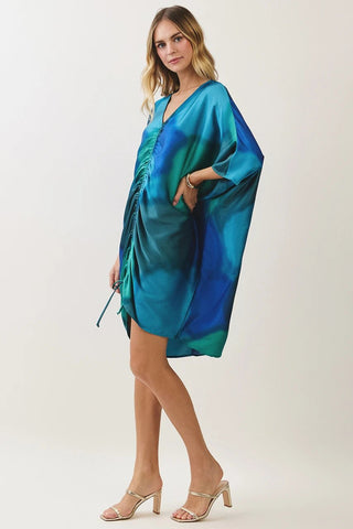 Ombre Satin Dream Dress - Green - Boutique Bella BellaDress