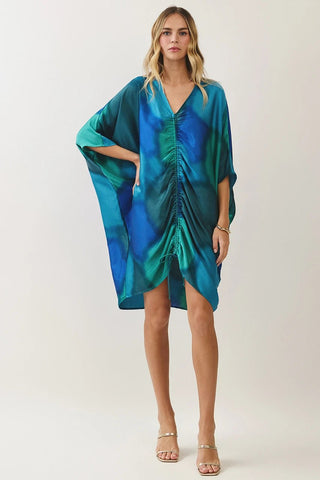 Ombre Satin Dream Dress - Green - Boutique Bella BellaDress