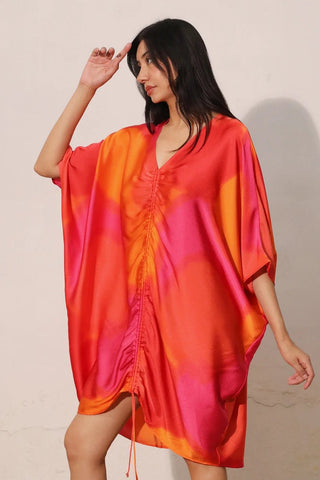 Ombre Satin Dream Dress - Red - Boutique Bella BellaDress