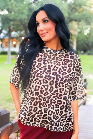 On the Prowl Mesh Tee - Boutique Bella BellaTops
