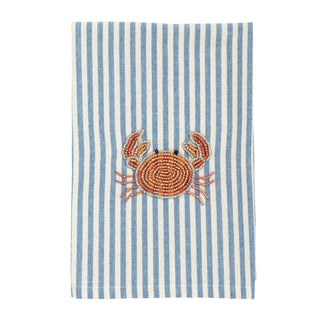 One Crab Beaded Towel - Boutique Bella BellaKitchen Towel