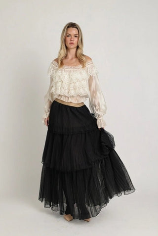 Onyx Glow Pleated Maxi - Boutique Bella BellaSkirt