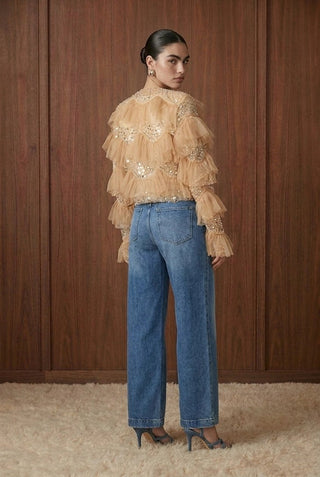 Opulent Ruffle Mesh Statement Layer - Boutique Bella BellaJacket
