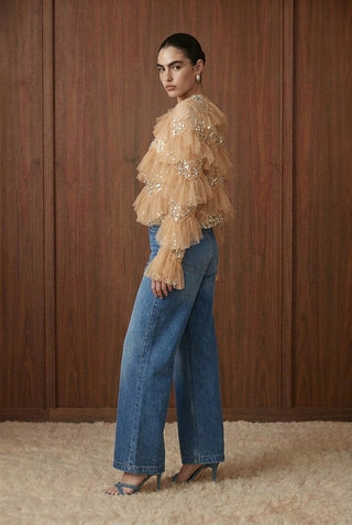 Opulent Ruffle Mesh Statement Layer - Boutique Bella BellaJacket