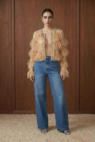 Opulent Ruffle Mesh Statement Layer - Boutique Bella BellaJacket